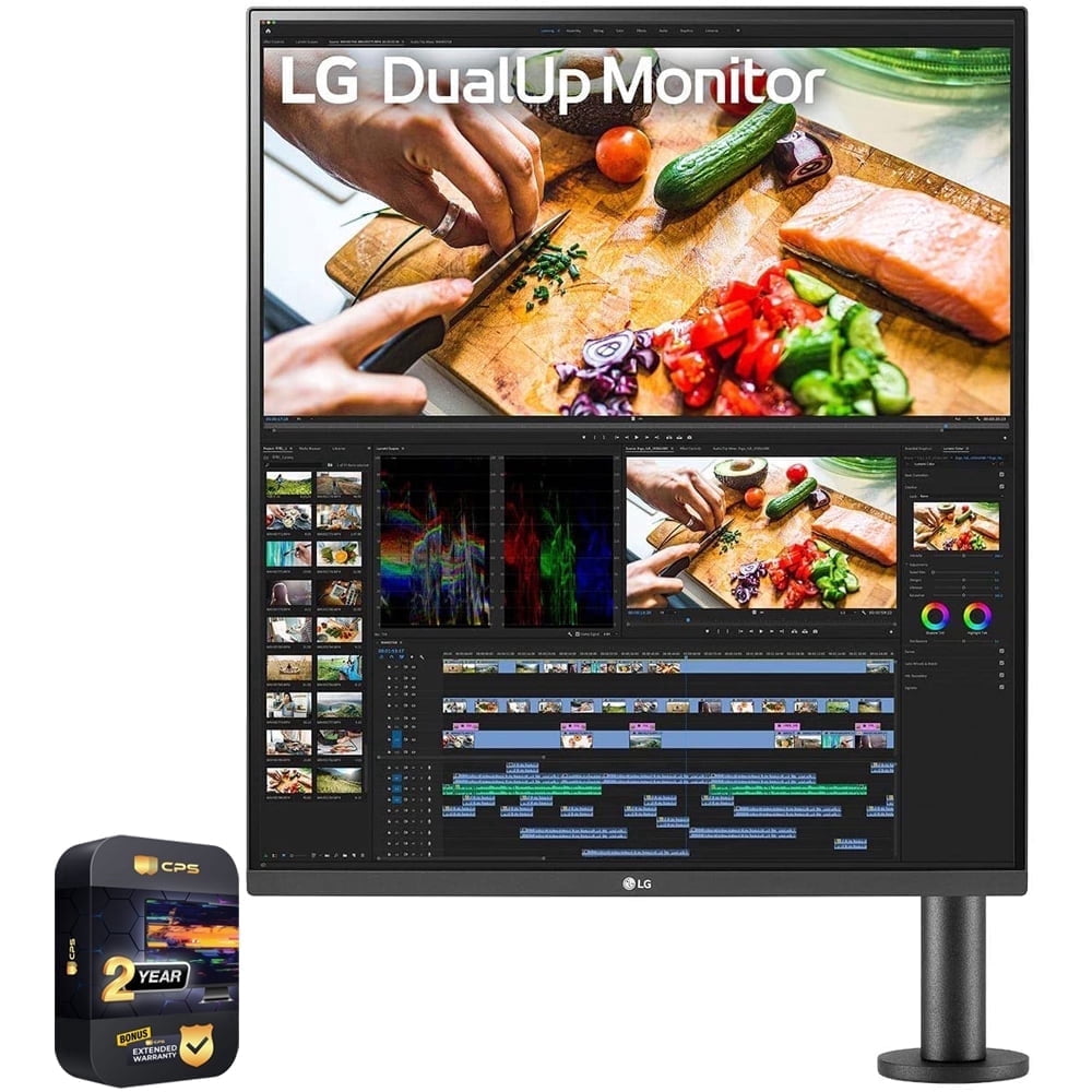 LG 28MQ780-B DualUp 16:18 SDQHD IPS HDR Monitor Bundle with 2 YR