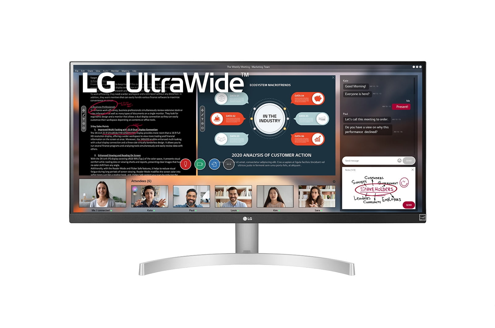 LG 29” UltraWide Full HD (2560 x 1080) IPS Display with FreeSync -  29WN600-W 