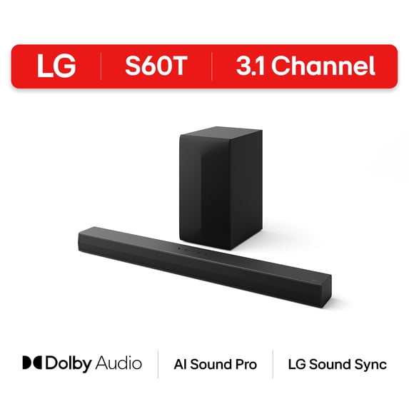 LG 3.1 Channel Sound Bar with Dolby Audio, S60T