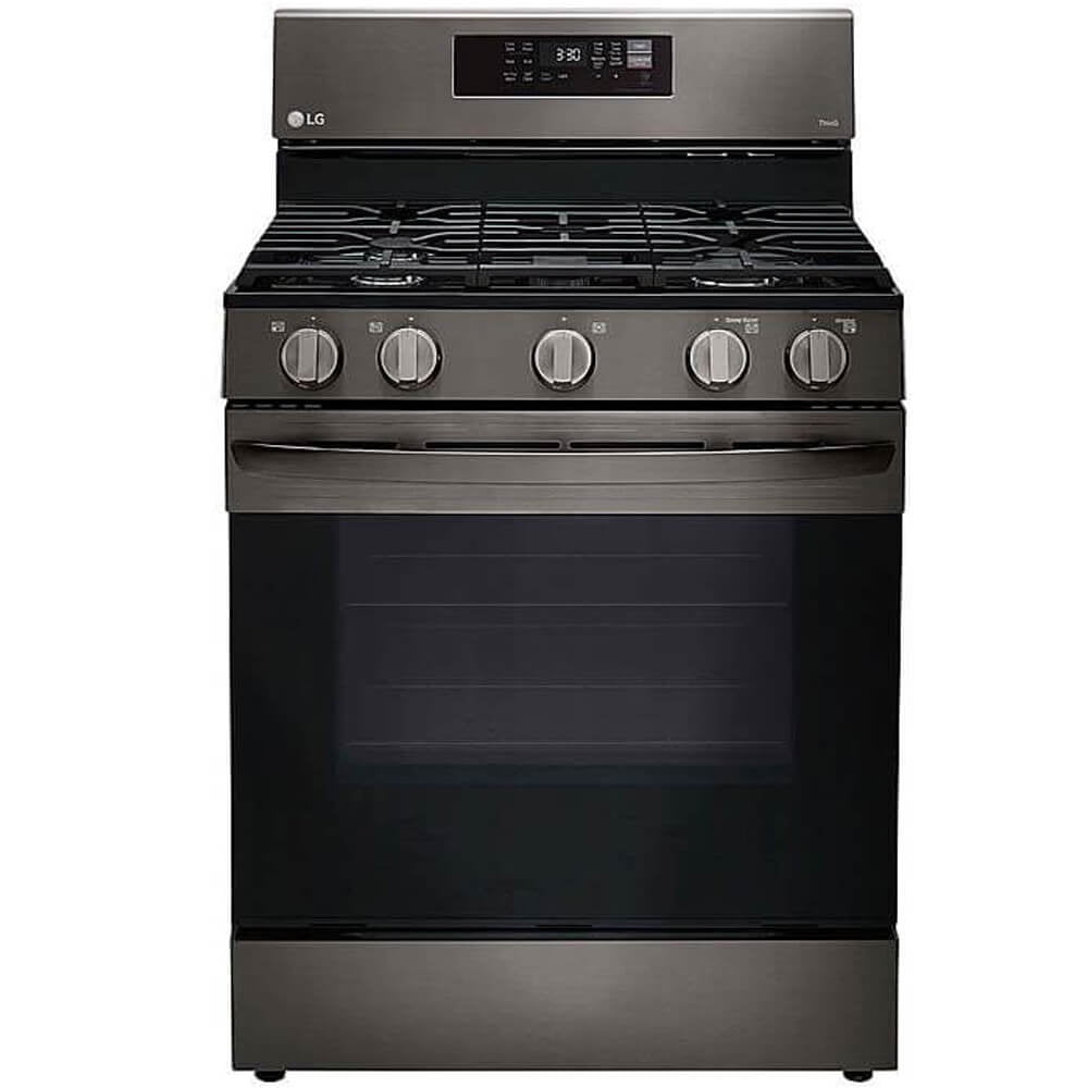 LG 30” 5.8 cu ft Slide-In Gas Range Double Oven Print Proof Stainless Steel