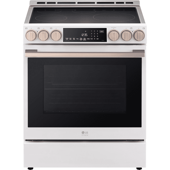 LG 30 Inch Slide-In Induction Smart Range with 5 Elements, 6.3 cu. ft. ProBake Convection Oven in White LSIS6338NE