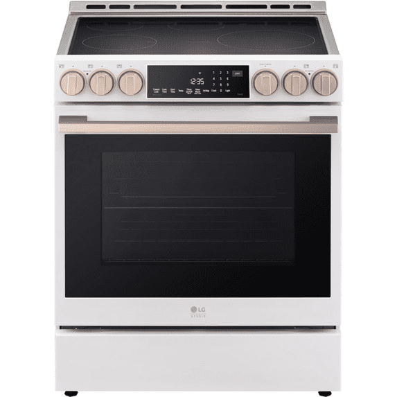 LG 30 Inch Slide-In Induction Smart Range with 5 Elements, 6.3 cu. ft. ProBake Convection Oven in White LSIS6338NE