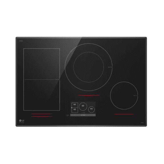 LG 30 Inch Smart Induction Cooktop with 4 Elements, 5KW Power Element, SmoothTouch Glass Controls, Cookware Compatibility Indicator in Black CBIS3018BE