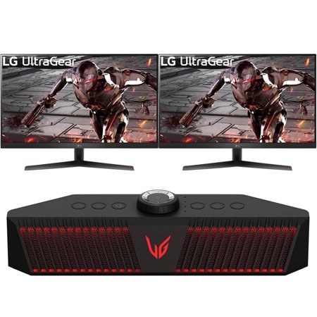 LG 32GN600-B 32" UltraGear QHD 165Hz HDR10 Dual Monitor with FreeSync Premium Bundle with G UltraGear GP9 20W Hi-Fi Quad DAC Gaming Speaker