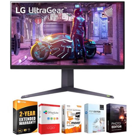 LG 32GQ850-B 32" Ultragear QHD Nano IPS 1ms 240Hz PC Monitor Bundle with Elite Suite 18 Software + 2 Year Protection Warranty