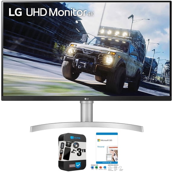 LG 32UN550-W 32 inch UHD 3840x2160 VA HDR10 AMD FreeSync Monitor Bundle ...