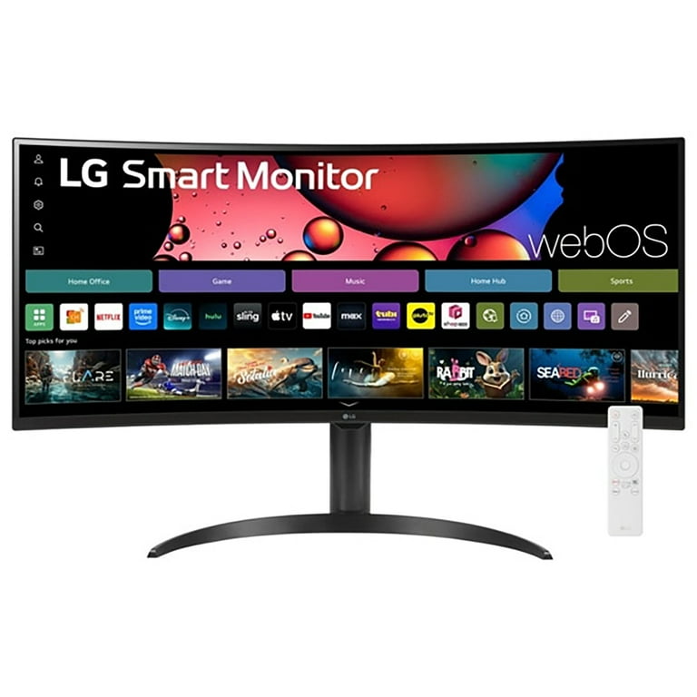 LG WQHD IPSモニター 75hz本体 LG 34 Inch Smart Monitor WQHD Curved Screen 1440P 100Hz Adjustable