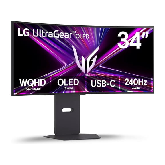 LG 34" UltraGear WQHD OLED Curved Gaming Monitor | 240Hz, 0.03ms (GtG), DisplayHDR