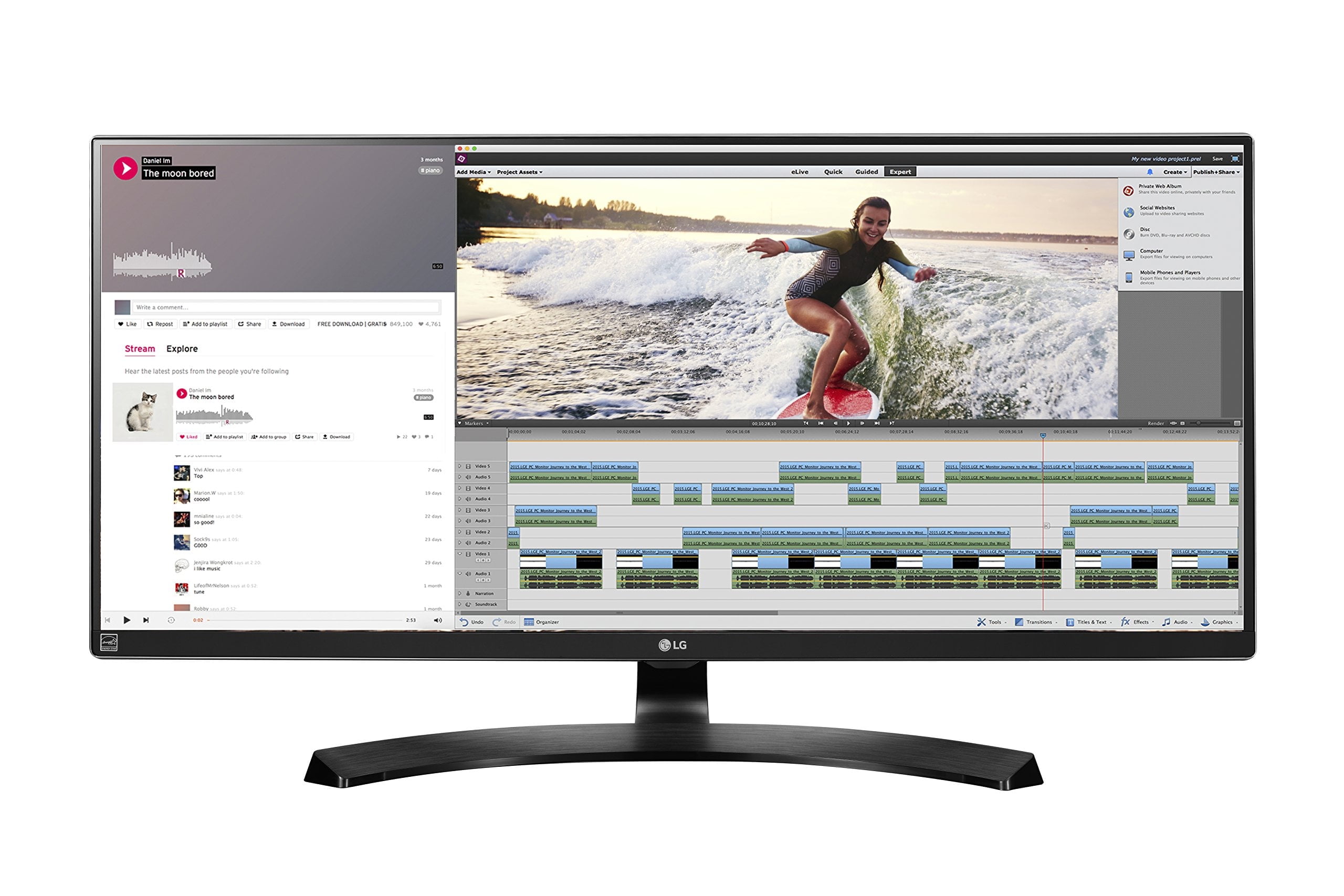 LG 34" UltraWide IPS LED Monitor (34UM88C-P Black)