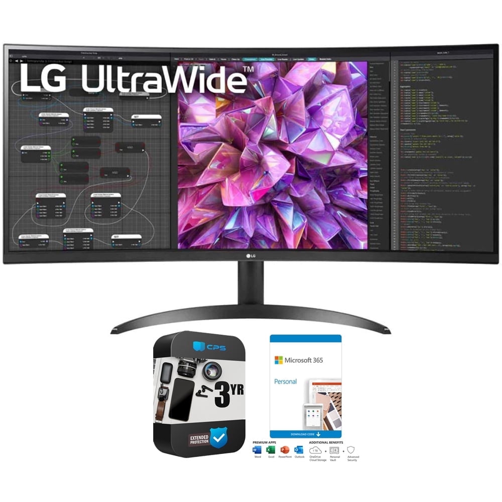 LG 34WQ60C-B 34 inch 21:9 Curved UltraWide QHD 3440 x 1440 IPS Monitor ...