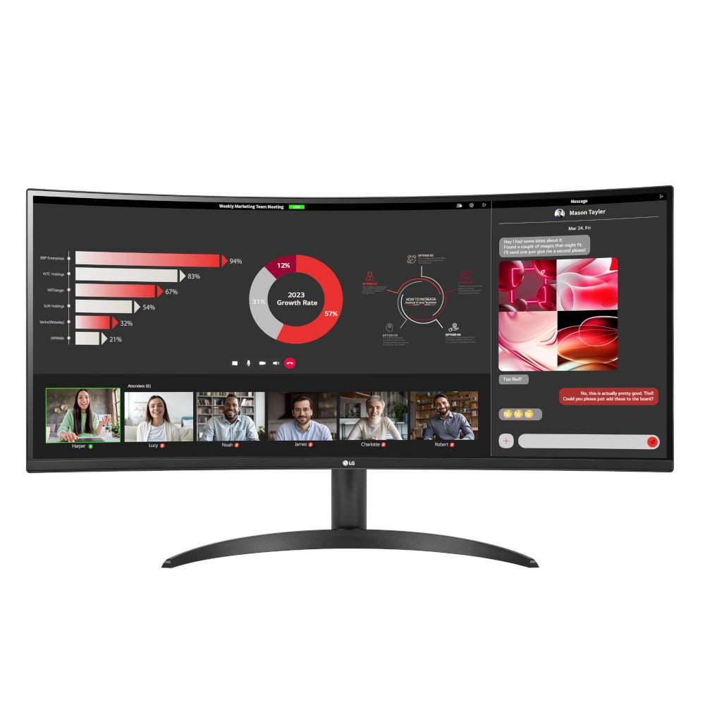 LG 34WR50QC-B 34″ (3440 x 1440) 21:9 Curved Ultrawide WQHD Monitor