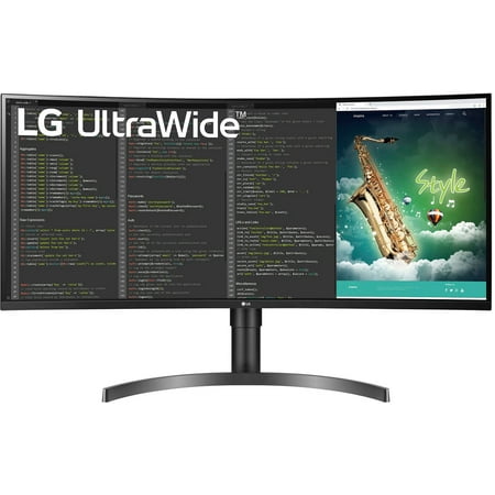 LG - 35" LED Curved UltraWide QHD 100Hz AMD Freesync Monitor with HDR (HDMI, DisplayPort, USB) - Black