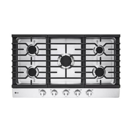 LG - 36" Built-In Gas Cooktop with 5 Burners and EasyClean - Stainless Steel