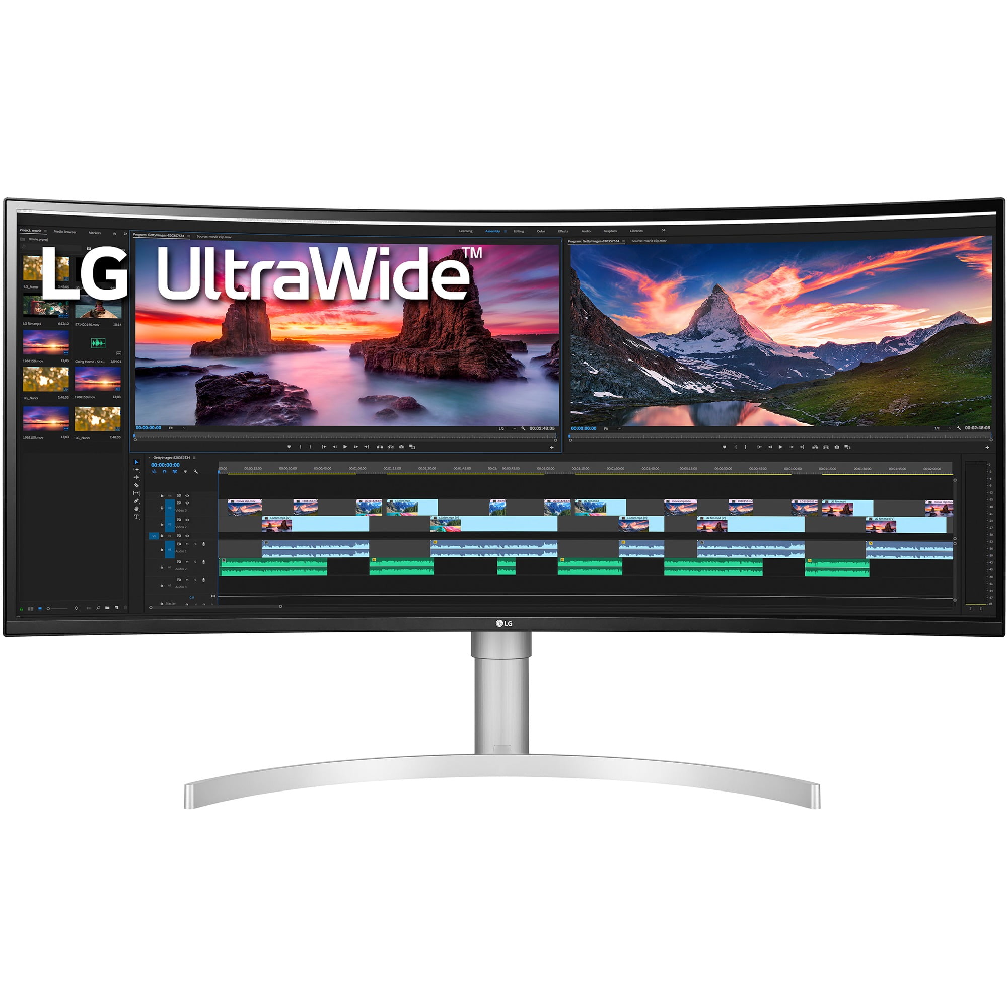 LG 38WN95C-W 38\'\' UltraWide QHD+ IPS Curved Monitor - Silver
