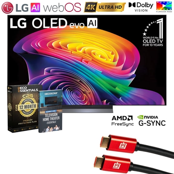 LG 42" OLED evo AI C6 4K Smart webOS TV (2026) OLED42C6PUA.AUSZ Bundle with 1 YR CPS Enhanced Protection Pack, 2x 6FT HDMI Cable and Deco Gear Home Theater Beginner's Guide