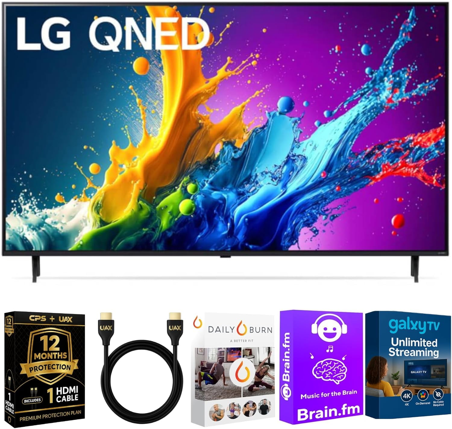 LG 43QNED80TUC QNED 4K Smart TV - Quantum Dot, AI Processor, HDR10