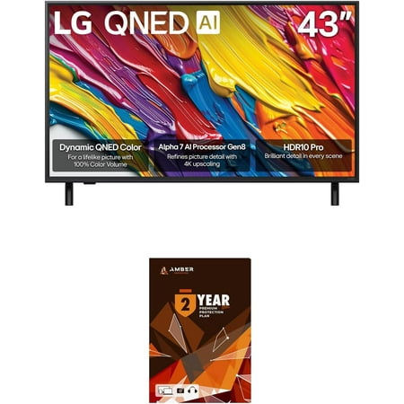 LG 43QNED82AUA 43 Inch QNED AI 4K Smart TV with HDR10 Pro and 2 Year Amber Protection Plan (2025)