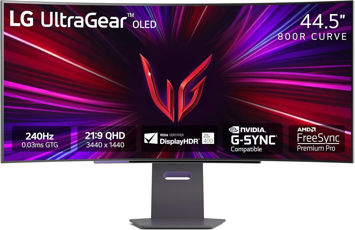 LG 45GS95QE Ultragear OLED Curved Gaming Monitor 45-Inch WQHD 21:9