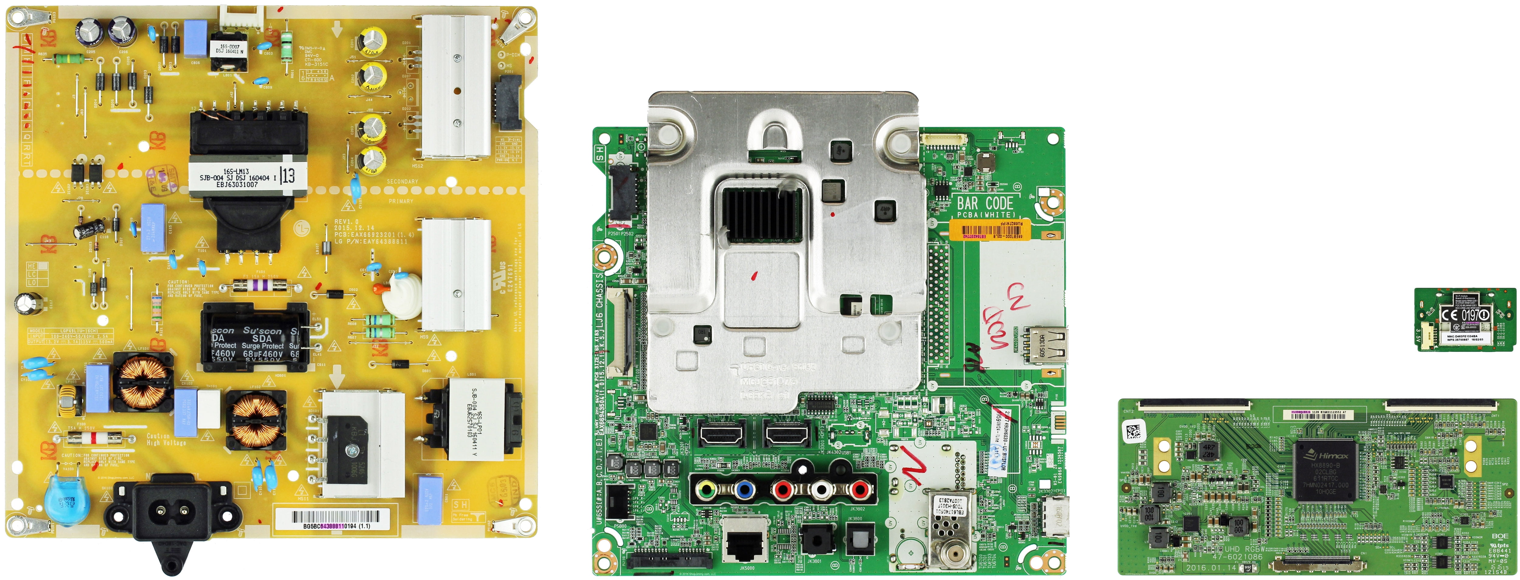 LG 49UH6030UD.BUSFLOR Complete LED TV Repair Parts Kit