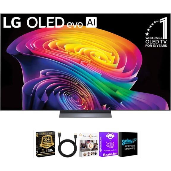 LG 4K OLED Smart TV Bundle with HDMI Cable, Streaming Bundle and CPS Protection