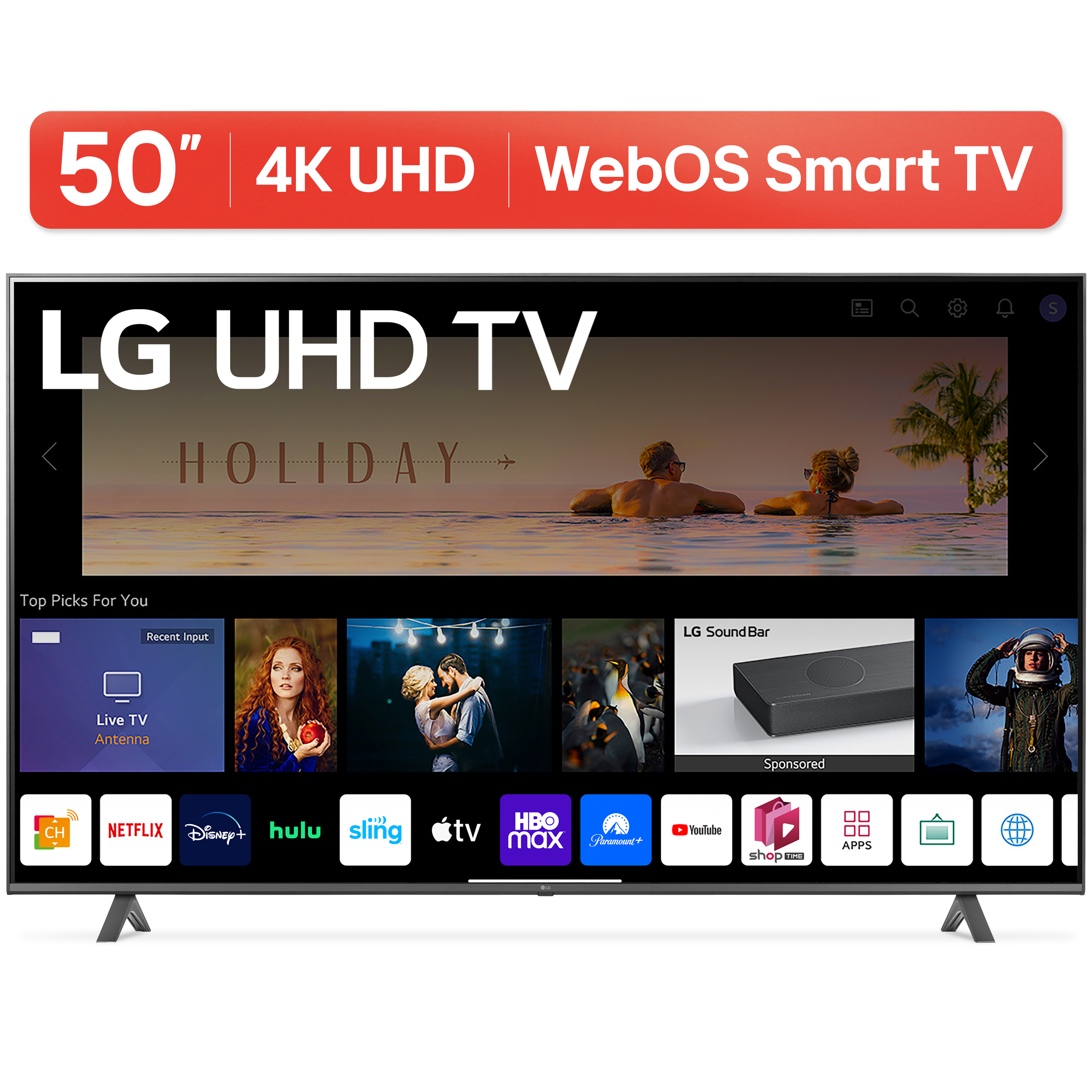 LG 50” 4K UHD Smart TV 2160p webOS, 50UQ7070ZUE - image 1 of 15