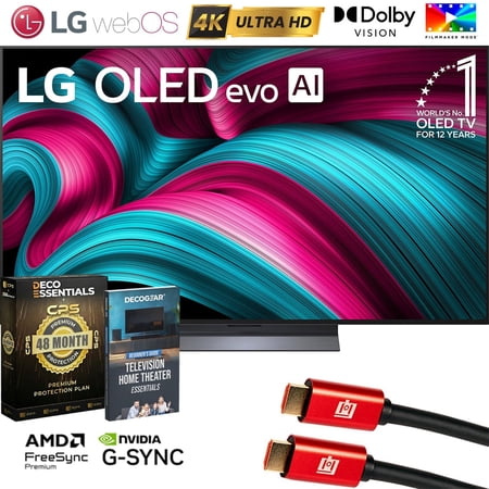 LG 55 Inch C5 Series OLED evo 4K UHD Smart webOS TV (2025) OLED55C5PUA Bundle with 4 YR CPS Enhanced Protection Pack, 2x 6FT HDMI Cable and Deco Gear Home Theater Beginner's Guide