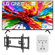 LG 65QNED92AUA 65 Inch 4K QNED Mini LED evo AI Smart TV with a Walts TILT-EXTENSION-37-90 Tilt Mount and Amber Protection 3-OUTLET-SURGE Surge Protector 2025