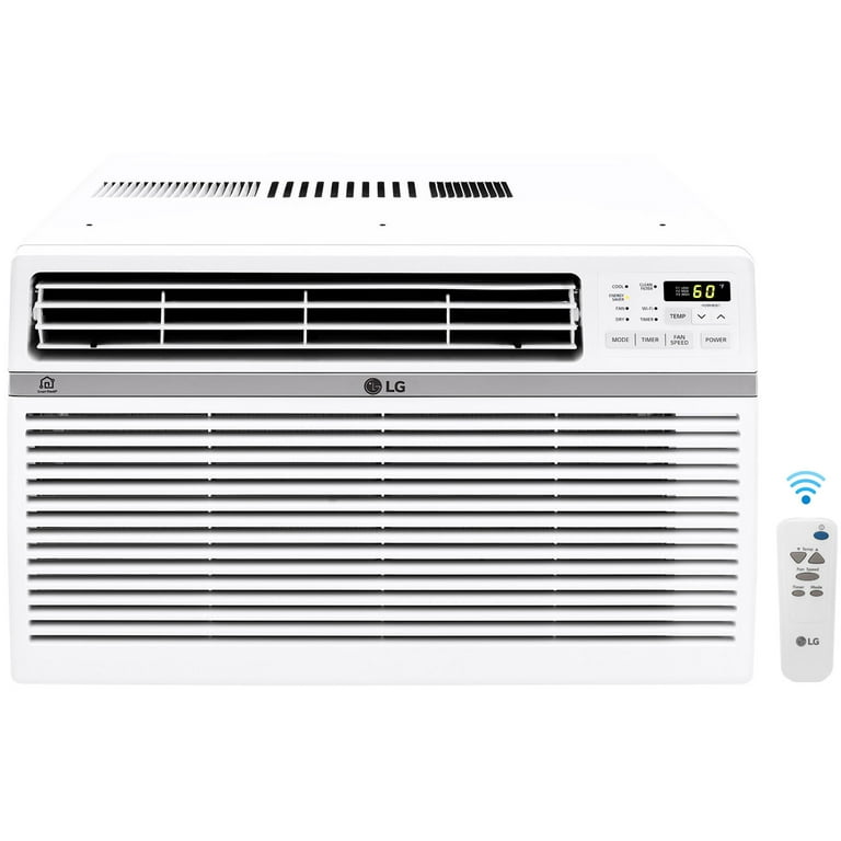 LG 8,000 BTU Smart Window Air Conditioner, Cools up to 350 Sq. Ft.,  Smartphone and Voice Control works with LG ThinQ,  Alexa and Hey  Google, 3 Cool & Fan Speeds, 115V 