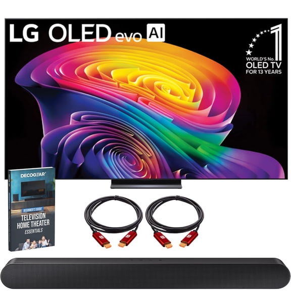 LG 83 Inch OLED evo AI C6H 4K Smart webOS TV (2026) OLED83C6HUP.AUSZ Bundle with Samsung HW-S50B 3.0ch All-in-One Soundbar, 2x HDMI Cable and Deco Gear Home Theater Beginner's Guide