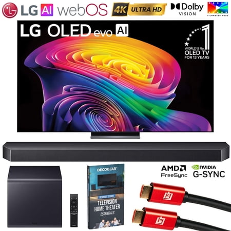 LG 83 Inch OLED evo AI C6H 4K Smart webOS TV (2026) OLED83C6HUP Bundle with Samsung Q-Series Soundbar HW-Q900H 7.1.2ch Subwoofer, 2x HDMI Cable and Deco Gear Home Theater Beginner's Guide
