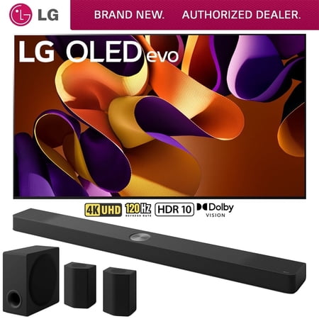LG 83 Inch OLED evo G4 Series Smart TV 4K HDR (2024) OLED83G4WUA | Official USA Partner Model | Bundle with 9.1.5 Channel Dolby Atmos Soundbar with Rear Speakers and Subwoofer