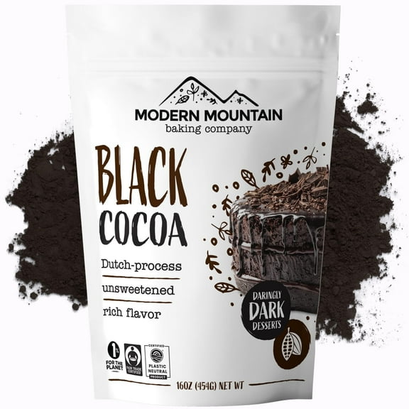 Black Cocoa Powder (1lb) Extra Dark Dutch-Processed, Unsweetened, Rich Chocolate Flavor, All-Natural Alternative to Black Food Coloring, Fair Trade, Perfect for Baking & Desserts