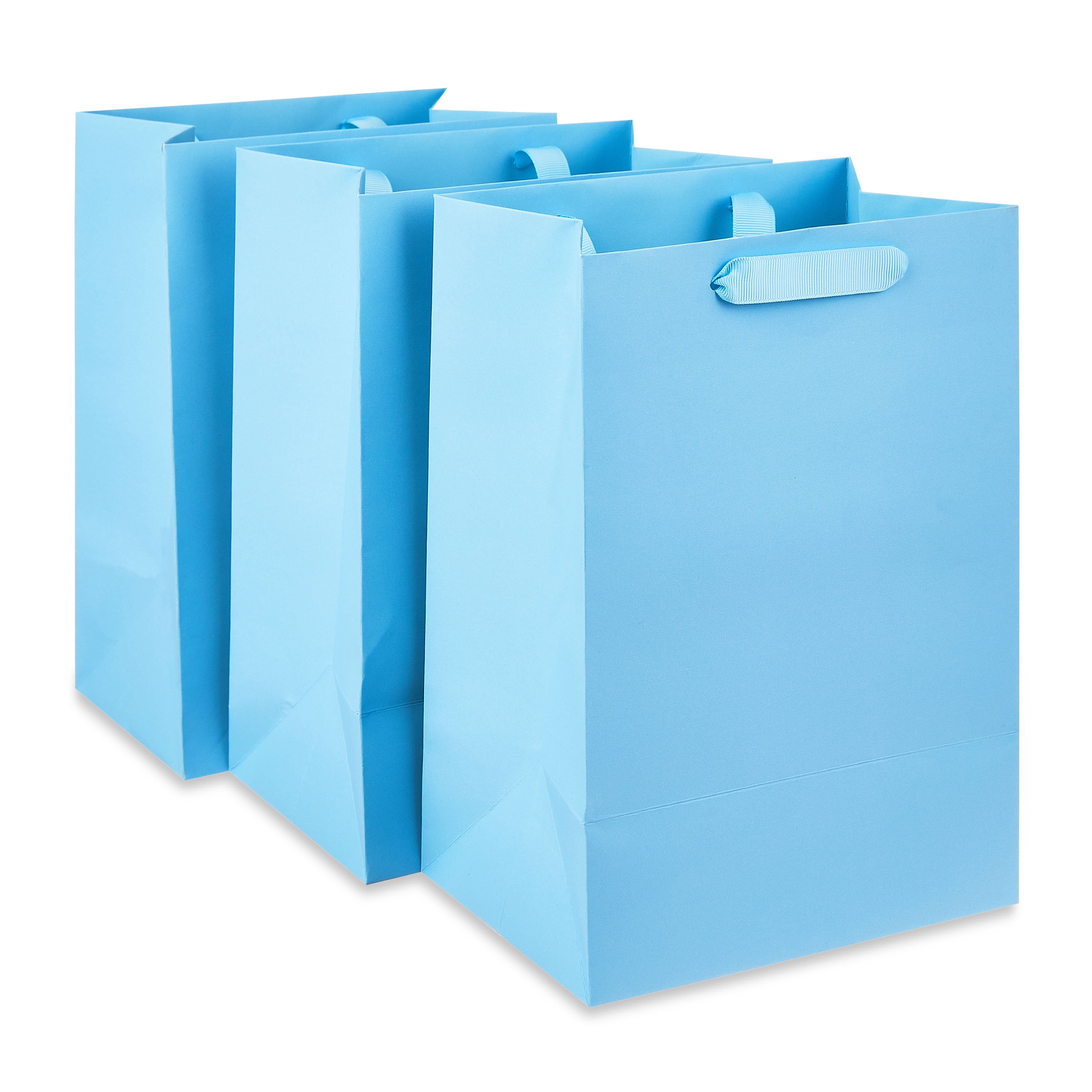 Large Light Blue Gift Bags, 7" x 10", 3 Count, by Way To Celebrate