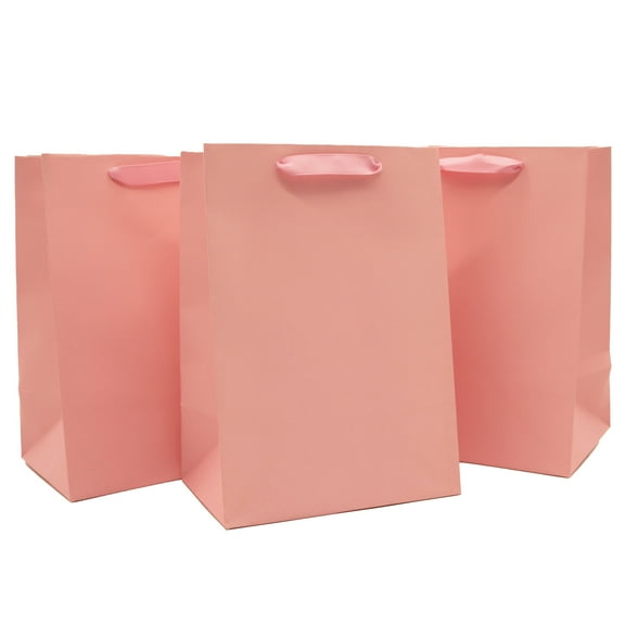 Large Pink Gift Bags, 7" x 10", 3 Count, by Way To Celebrate