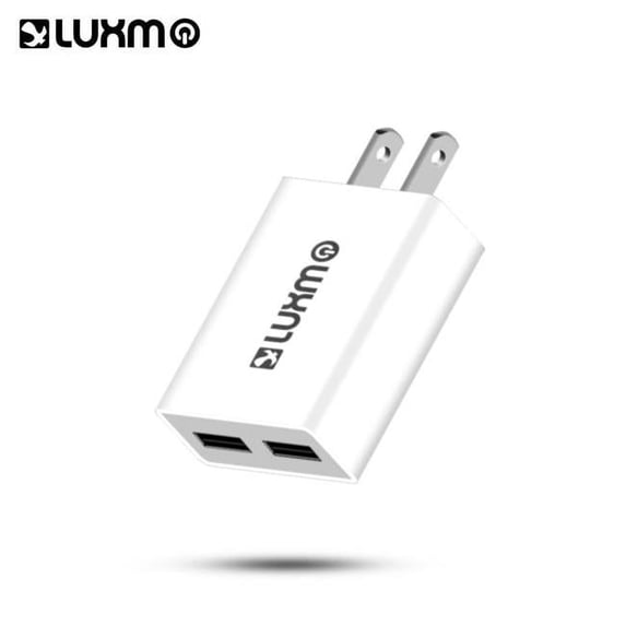 LG CHRDUSB21A-WT Luxmo Ultra Slim Full 2.1A Smart Dual USB Travel Charger, White