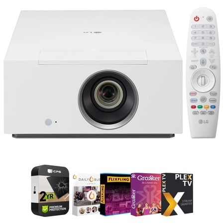 LG CineBeam HU710PW 4K UHD Hybrid Home Cinema Projector Bundle with Premium 2 YR CPS Enhanced Protection Pack and Tech Smart USA Premiere Movies Streaming 2020 Digital Download Card