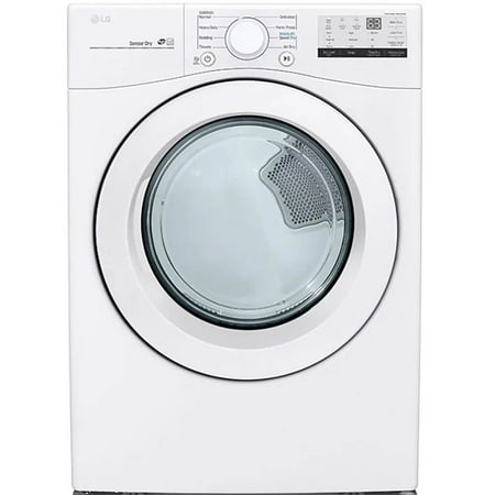 LG - 7.4 Cu. Ft. Stackable Electric Dryer with FlowSense - White