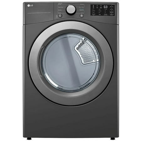 LG - 7.4 Cu. Ft. Electric Dryer with Wrinkle Care - Middle Black
