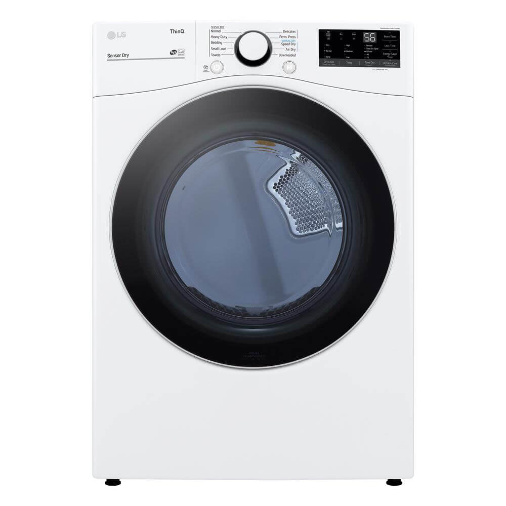 LG DLE3600W 7.4 Cu. Ft. Ultra Large Capacity Smart wi-fi Enabled White Front Load Electric Dryer with Built-In Intellig - image 1 of 7