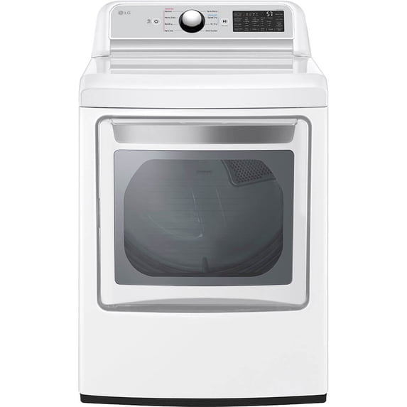 LG DLE7400W 7.3 Cu. Ft. Rear Control White Dryer with EasyLoad™ Door