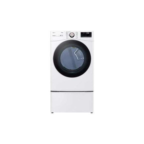 LG DLGX4001W 7.4 Cu. Ft. White Ultra Large Capacity Smart Front Load Gas Dryer