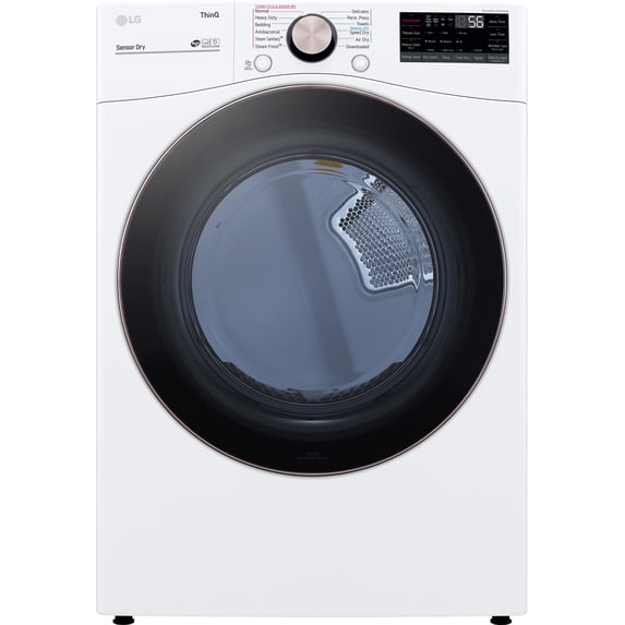 LG DLGX4201W 7.4 cu. ft. Ultra Large Capacity Smart wi-fi Enabled Front Load Gas Dryer with TurboSteam(TM) and Built-In Intelligence