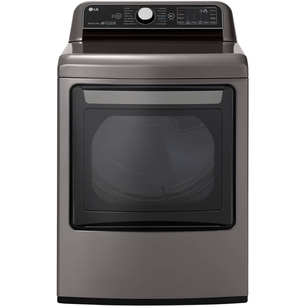 LG DLGX7801VE 7.3 cu.ft. Ultra Large High Efficiency Gas SteamDryer™ LG EasyLoad™ Door, Wi-Fi Enabled, Graphite Steel