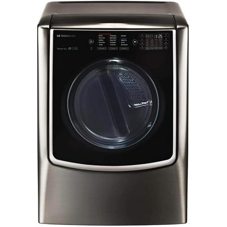 LG - SIGNATURE 9.0 Cu. Ft. Smart Gas Dryer with Steam and Sensor Dry - Black stainless steel