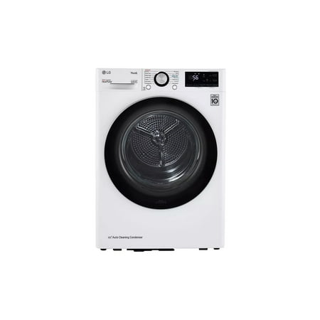 LG - 4.2 Cu. Ft. Stackable Smart Electric Dryer with Dual Inverter HeatPump - White
