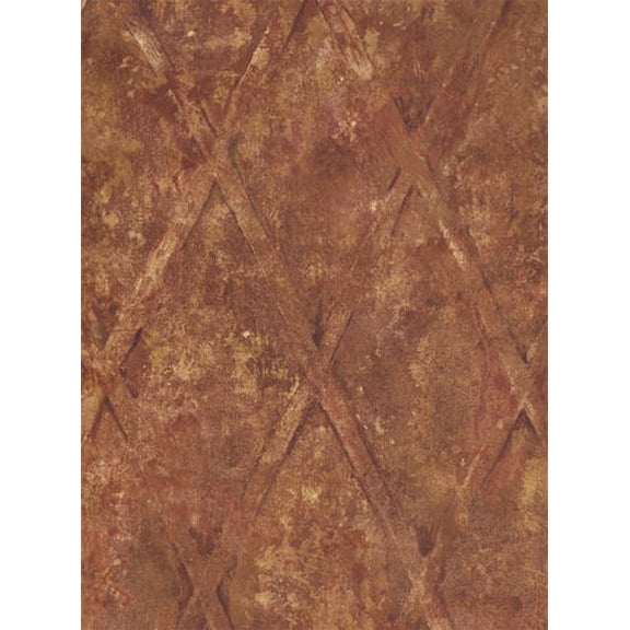 LG. Diamond Lattice Wallpaper in Brown, Rust, Cream on Faux Background TE29303