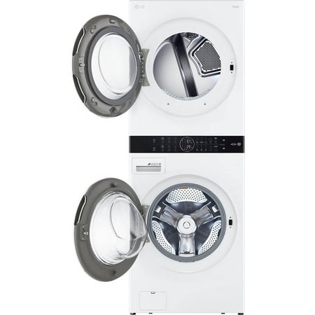 LG - 4.5 Cu. Ft. HE Smart Front Load Washer and 7.4 Cu. Ft. Electric Dryer WashTower with Steam and Built-In Intelligence - White