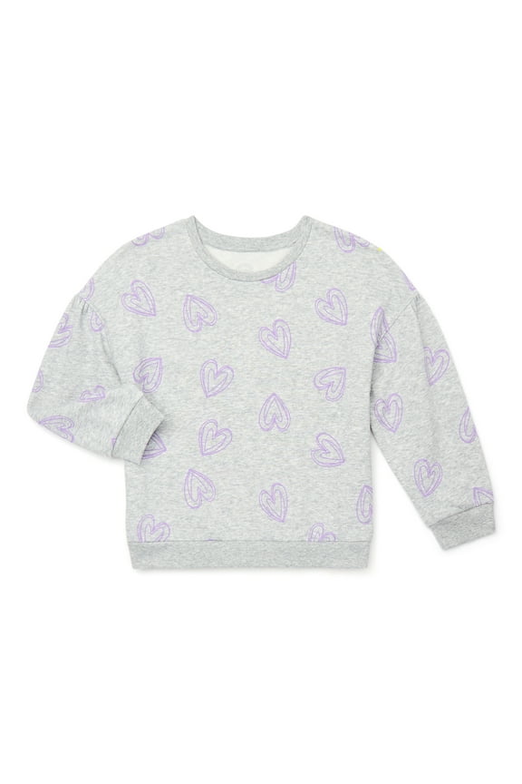 Little Girls Puff Sleeve Sweatshirt, Sizes 4-10