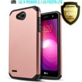 thumbnail image 1 of LG Fiesta 2 Phone Case, LG X Power 2 Case, LG Fiesta LTE Case, LG X Charge Case, W/[HD Screen Protector], Heavy Duty Drop Protection Impact Advanced Rugged Protective Slim Fit Phone Cover-Rose gold, 1 of 2