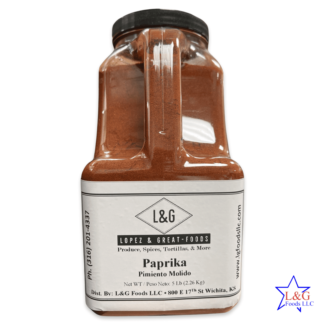 LG Foods - Red Paprika in Jar (Restaurants Size & Quality) in Bulk Jar 5lbs (80oz), Spice Up Your Kitchen with this Premium Paprika: A Flavorful Addition to Your Culinary Creations!"
